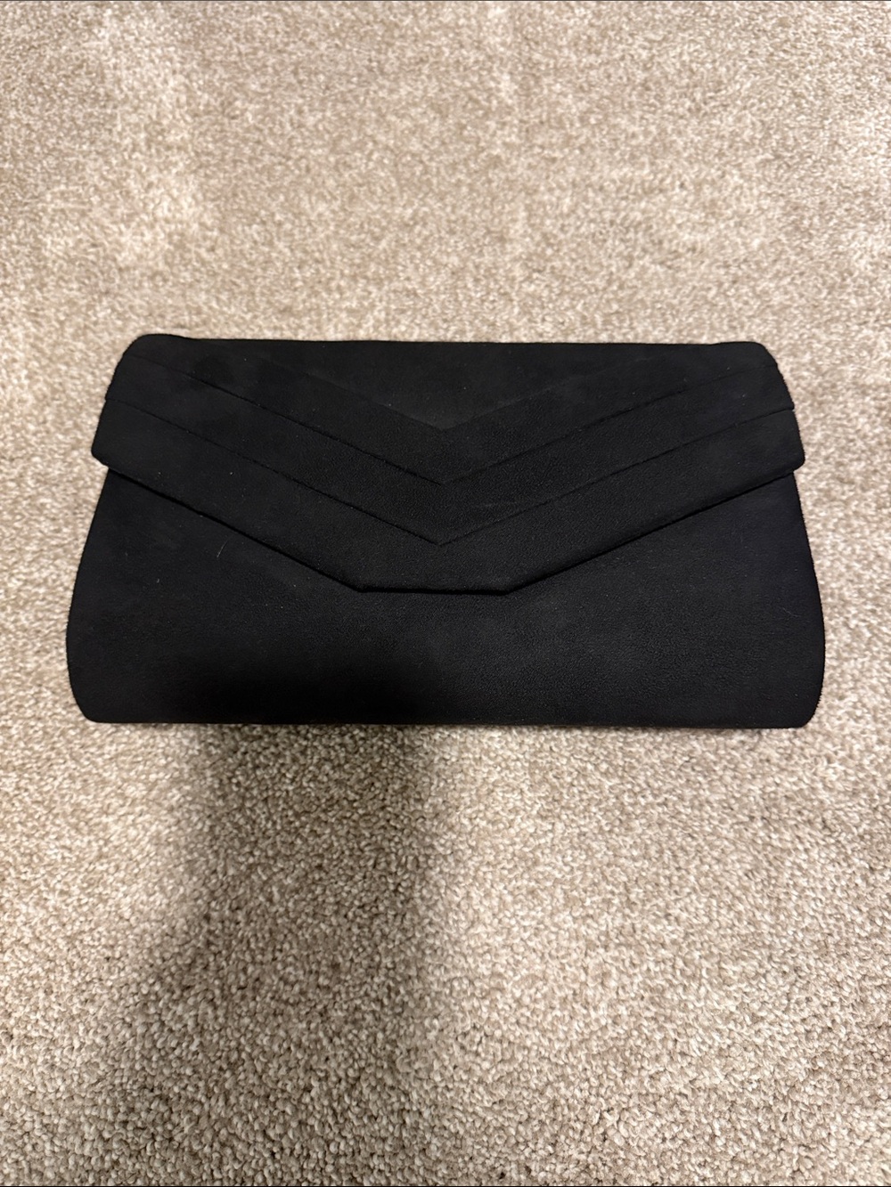 Chic Black Chevron Flap Clutch